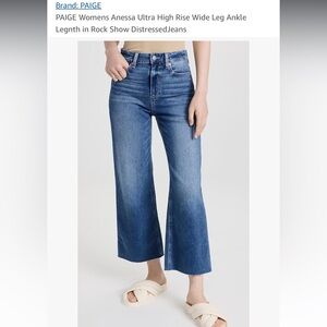 PAIGE Anessa Denim Jeans Cropped  “rock show distressed” size 30